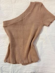 Ribbed One Shoulder Top