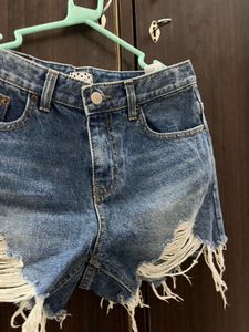Distressed Denim Shorts