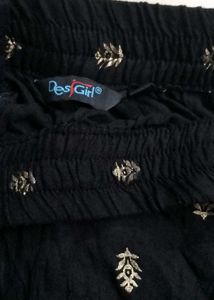 Black Skirt Type Plazzao With Gold Print