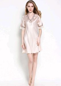 Elegant Satin Nightgown with Lace Trim🎀✨️