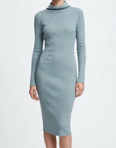 Classic baby green Long Sleeve Dress