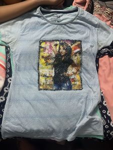 Light Blue Graphic Print T-Shirt