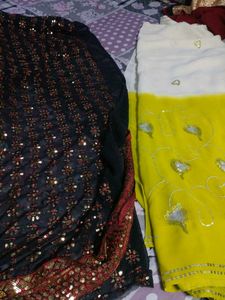 Beautiful Sequined Saree pack 2