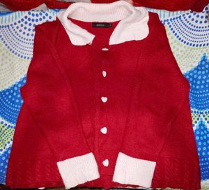 SALE!! Red Cardigan with Heart Buttons