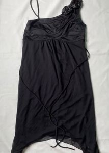 Black Dress with Floral Detail