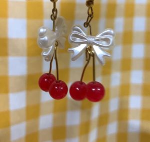 Cute Cherry Bow Earrings