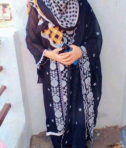 Elegant Black Embroidered Kurta Set