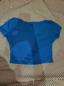Zara Blue Square Neck Crop Top 🪼
