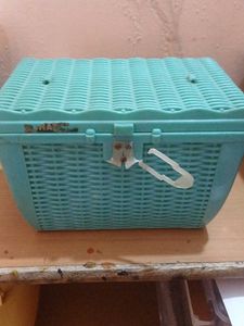 Vintage wicker work green Vanity Case