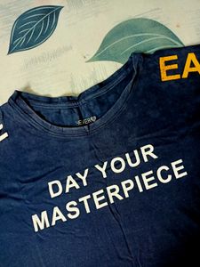 Navy Graphic Print Oversized T-shirt