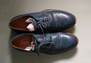 Blue Leather Formal Shoes