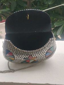 Embellished Clutch Bag with Ethnic Design