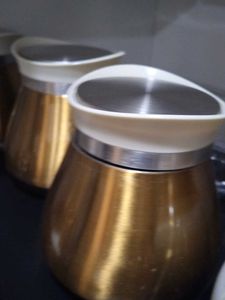 Set of Three Gold glass jar