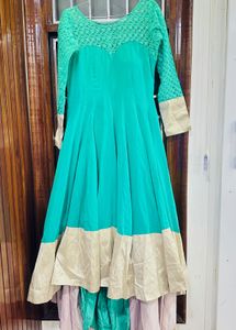 Beautiful Teal Anarkali padded Dress