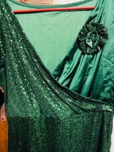 Sparkling Emerald Green Sequined Dress