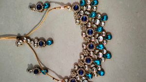 Zercon stone work jewellery set