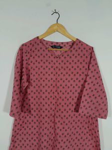 Pink Printed Tunic Top For Women's