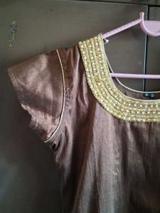 Elegant Brown Kurta Set with Dupatta