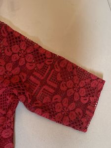 Hot Red Net Crop Top