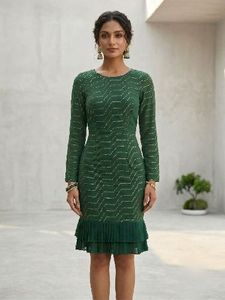 Elegant Green Sequin Dress