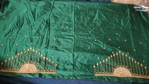 Embellished Emerald Green Silk Blouse