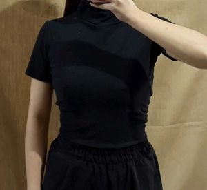 Black Turtleneck T-Shirt