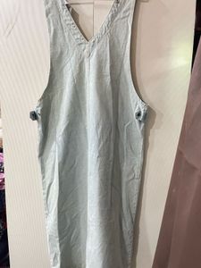 Light Wash Denim Pinafore Dress