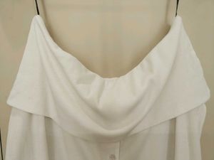White Off-Shoulder Ribbed Top