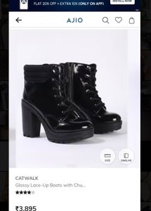 CATWALK Glossy Lace-Up Heeled Boots