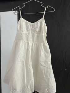 White Spaghetti Strap Mini Dress