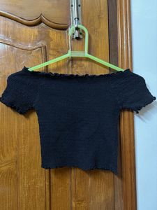 sale ❗️Black Smocked Off-Shoulder Top