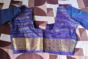 Elegant Blue &amp; Gold Saree