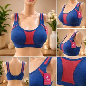 Blue & Red Sports Bra