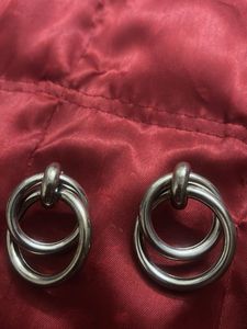 Silver Double Hoop Earrings