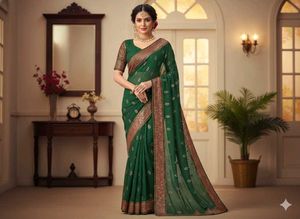 Elegant Green Saree