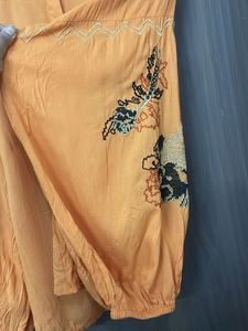Orange Embroidered designer top