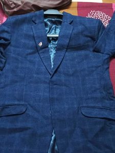 Men's Blue Checkered Blazer