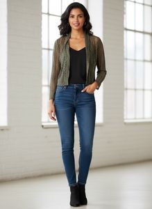 olive green Lace top/shrug
