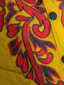 Combo of kurtis.mustard yellow and brown kurti