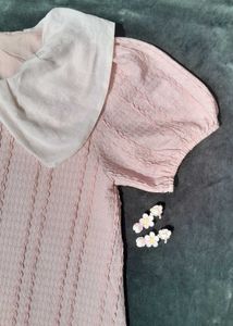 Peach Peter Pan Collar Dress.