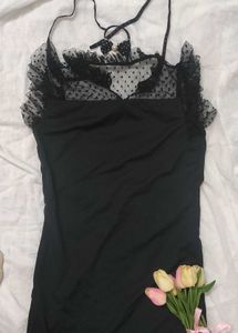 Black lace trim Cami dress🍫