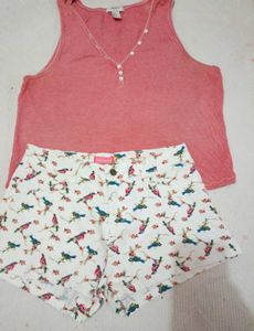 Cute Top & Shorts Set