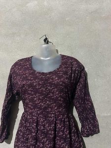 Maroon Printed Kurta Set