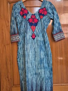 2 blue kurta bottom dupatta