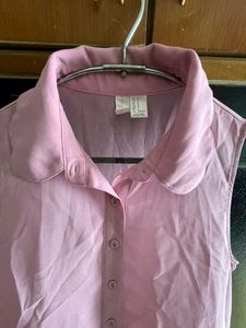 🌸 Pretty Pink Sleeveless Shirt – Chic &amp; Elegant L