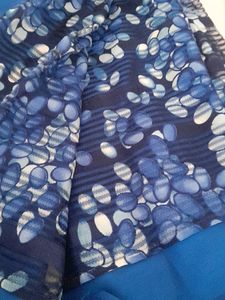 New Navy Blue Saree Pallu NET Ka Hai Stitchable Ha
