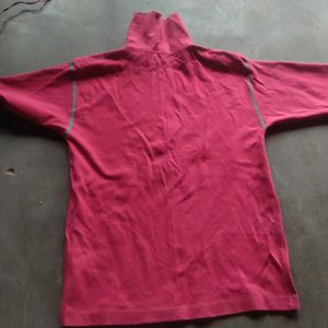 Maroon High Neck T-shirt