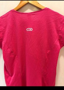 Women's Pink V-Neck Athletic T-Shirt