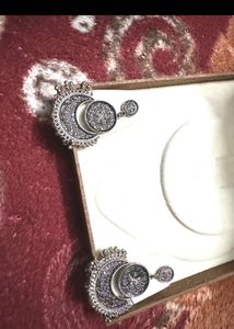 Exquisite Oxidized Silver Statement Earrings