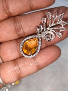 American Diamond Yellow Earrings